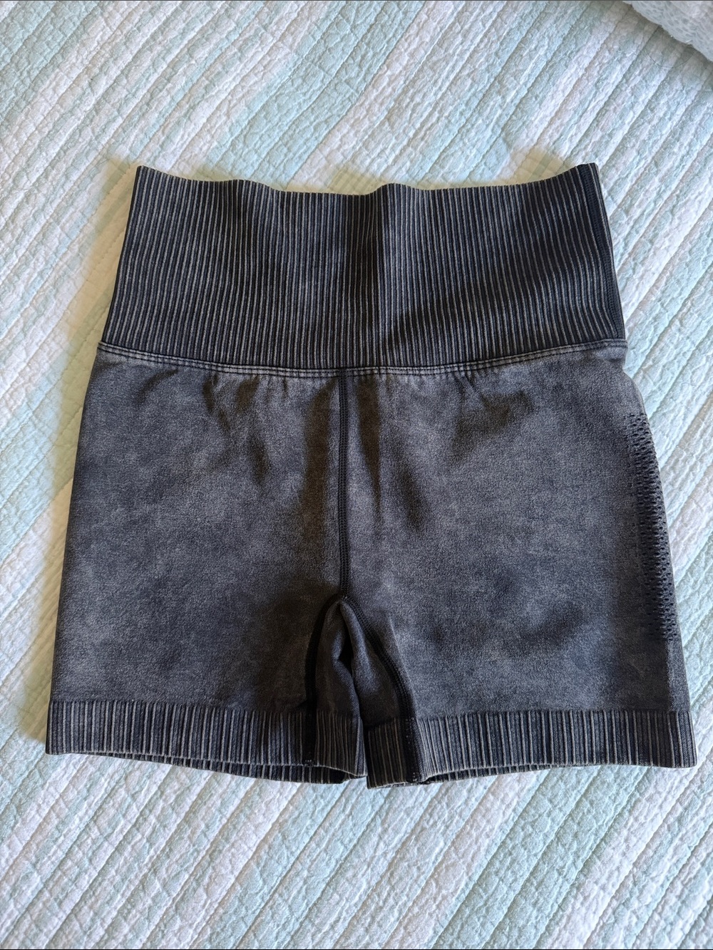 NWOT Zenana Black Mineral Wash High Waist Biker Shorts L/XL